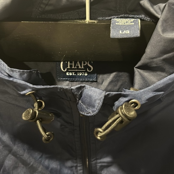 NWOT Chaps men's spring light weight jacket navy blue size L full zip. - Picture 5 of 7
